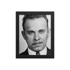 John Dillinger framed print on a plain backdrop in size 8"x10".