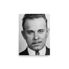 John Dillinger poster on a plain backdrop in size 12"x16".