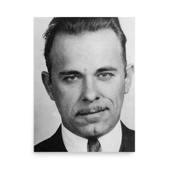John Dillinger poster on a plain backdrop in size 18"x24".