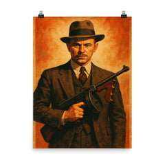John Dillinger poster on a plain backdrop in size 8"x10".