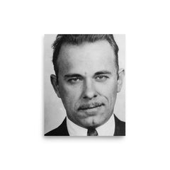 John Dillinger poster on a plain backdrop in size 8"x10".