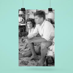 John F Kennedy with Jackie Bouvier poster 6