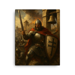 John Hunyadi at the noon bell defense canvas print on a plain backdrop in size 16"x20".