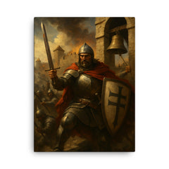 John Hunyadi at the noon bell defense canvas print on a plain backdrop in size 18"x24".