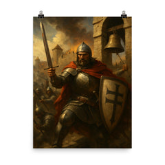 John Hunyadi at the noon bell defense poster on a plain backdrop in size 8"x10".