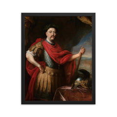 John III Sobieski framed print on a plain backdrop in size 16"x20".