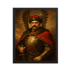 John III Sobieski framed print on a plain backdrop in size 16"x20".