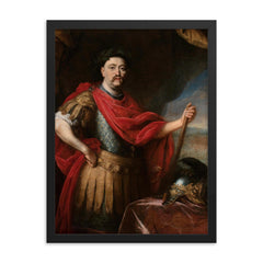 John III Sobieski framed print on a plain backdrop in size 18"x24".