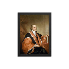 John Jay - official portrait by Gilbert Stuart framed print on a plain backdrop in size 12"x16".