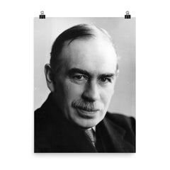 John Maynard Keynes poster on a plain backdrop in size 8"x10".