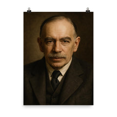 John Maynard Keynes poster on a plain backdrop in size 8"x10".