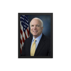 John McCain framed print on a plain backdrop in size 12"x16".