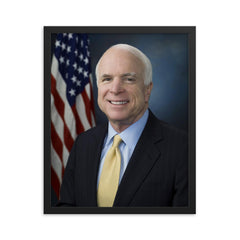 John McCain framed print on a plain backdrop in size 16"x20".