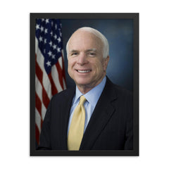 John McCain framed print on a plain backdrop in size 18"x24".