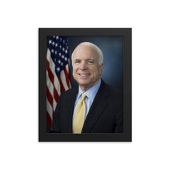 John McCain framed print on a plain backdrop in size 8"x10".