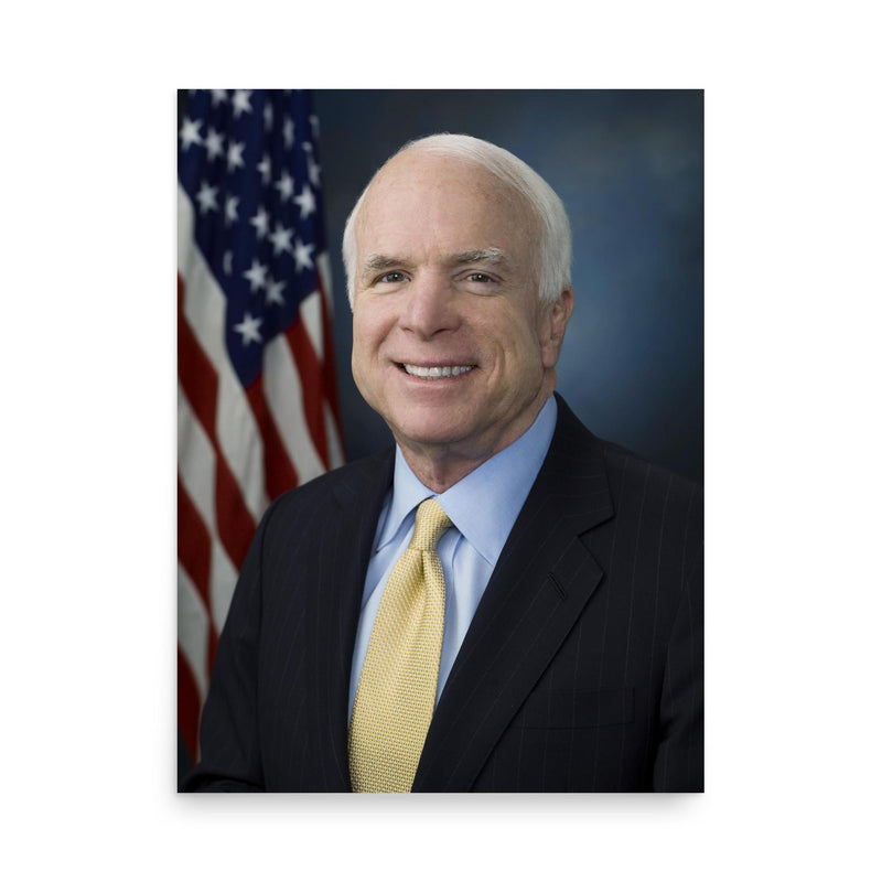 John McCain poster on a plain backdrop in size 18