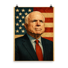 John McCain poster on a plain backdrop in size 8"x10".