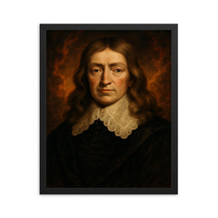 John Milton framed print on a plain backdrop in size 16"x20".