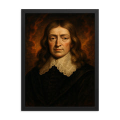 John Milton framed print on a plain backdrop in size 18"x24".