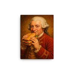 John Montagu 4th Earl of Sandwich canvas print on a plain backdrop in size 12"x16".