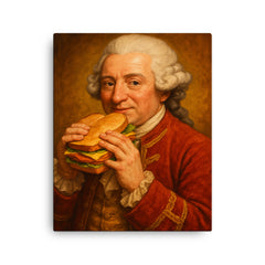 John Montagu 4th Earl of Sandwich canvas print on a plain backdrop in size 16"x20".