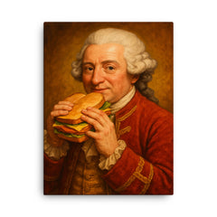 John Montagu 4th Earl of Sandwich canvas print on a plain backdrop in size 18"x24".