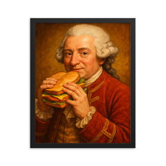 John Montagu 4th Earl of Sandwich framed print on a plain backdrop in size 16"x20".