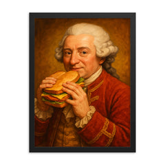 John Montagu 4th Earl of Sandwich framed print on a plain backdrop in size 18"x24".