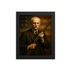 John Moses Browning framed print on a plain backdrop in size 8"x10".