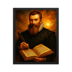 John Napier framed print on a plain backdrop in size 16"x20".