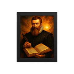 John Napier framed print on a plain backdrop in size 8"x10".