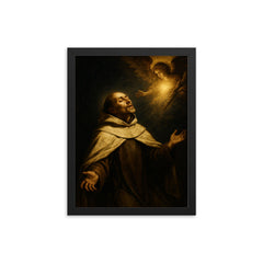 John of the Cross dark night ecstasy framed print on a plain backdrop in size 12"x16".