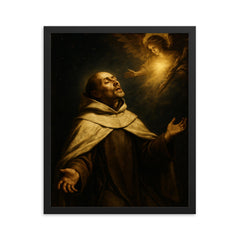 John of the Cross dark night ecstasy framed print on a plain backdrop in size 16"x20".