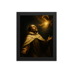 John of the Cross dark night ecstasy framed print on a plain backdrop in size 8"x10".