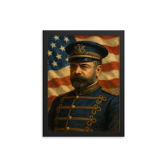 John Philip Sousa framed print on a plain backdrop in size 12"x16".