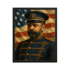 John Philip Sousa framed print on a plain backdrop in size 16"x20".