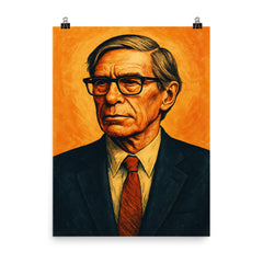 John Rawls poster on a plain backdrop in size 8"x10".