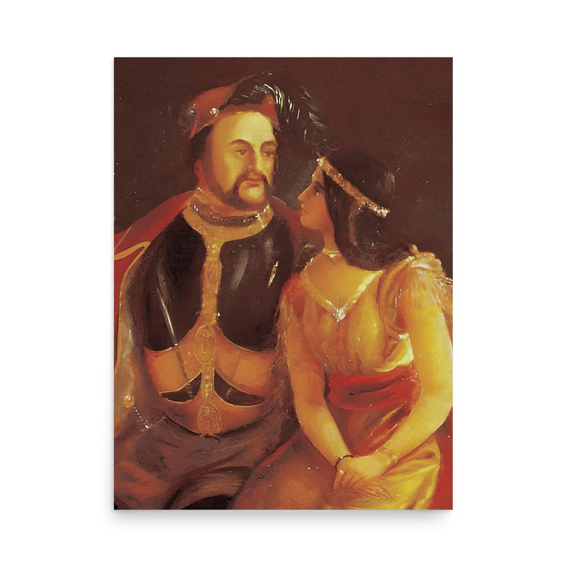 John Rolfe poster on a plain backdrop in size 18