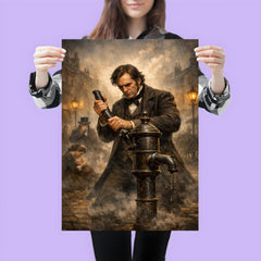 John Snow removing the Broad Street pump handle poster 3