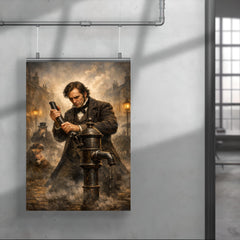 John Snow removing the Broad Street pump handle poster 4