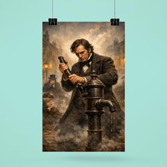 John Snow removing the Broad Street pump handle poster 6