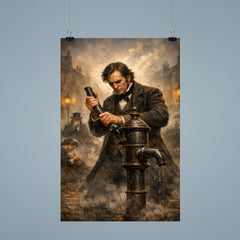 John Snow removing the Broad Street pump handle poster 9
