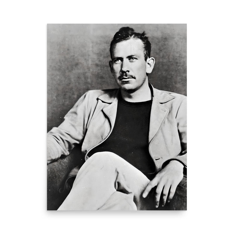 John Steinbeck poster on a plain backdrop in size 18