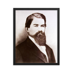 John Stith Pemberton framed print on a plain backdrop in size 16"x20".