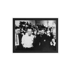 John T. Scopes Trial for Teaching Evolution, 1925 framed print on a plain backdrop in size 12"x16".