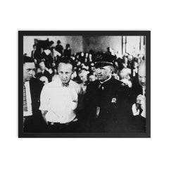 John T. Scopes Trial for Teaching Evolution, 1925 framed print on a plain backdrop in size 16"x20".