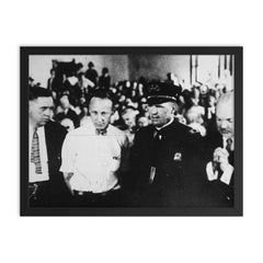 John T. Scopes Trial for Teaching Evolution, 1925 framed print on a plain backdrop in size 18"x24".