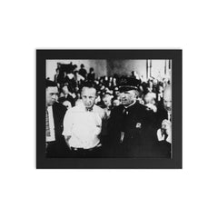 John T. Scopes Trial for Teaching Evolution, 1925 framed print on a plain backdrop in size 8"x10".