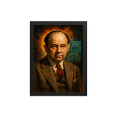 John von Neumann framed print on a plain backdrop in size 12"x16".