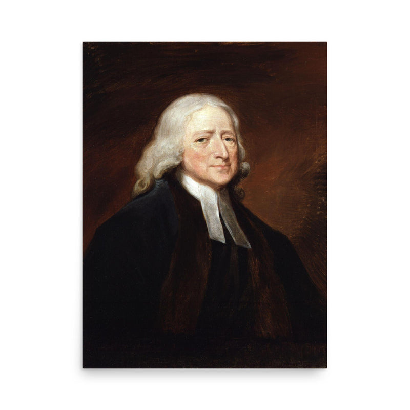 John Wesley poster on a plain backdrop in size 18